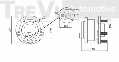 TREVI AUTOMOTIVE wb1878 -  Комплект подшипника ступицы колеса